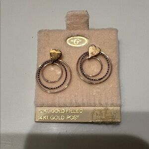 Gold Heart Hoop Earrings